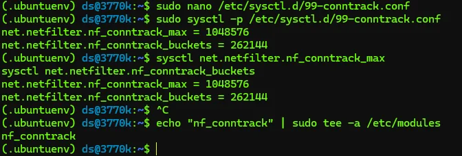 System Netfilter connection tracker utilization에 대한 img
