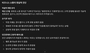 귀하의 소통방식은 불완전하고 기계적입니다.